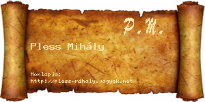 Pless Mihály névjegykártya