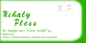 mihaly pless business card